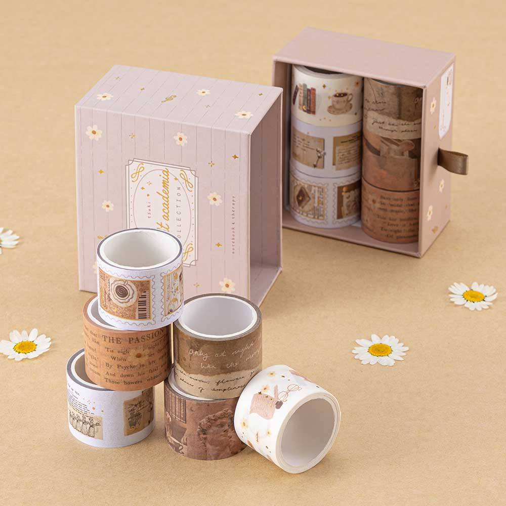 Tsuki ‘Light Academia’ Washi Tape Set ☾