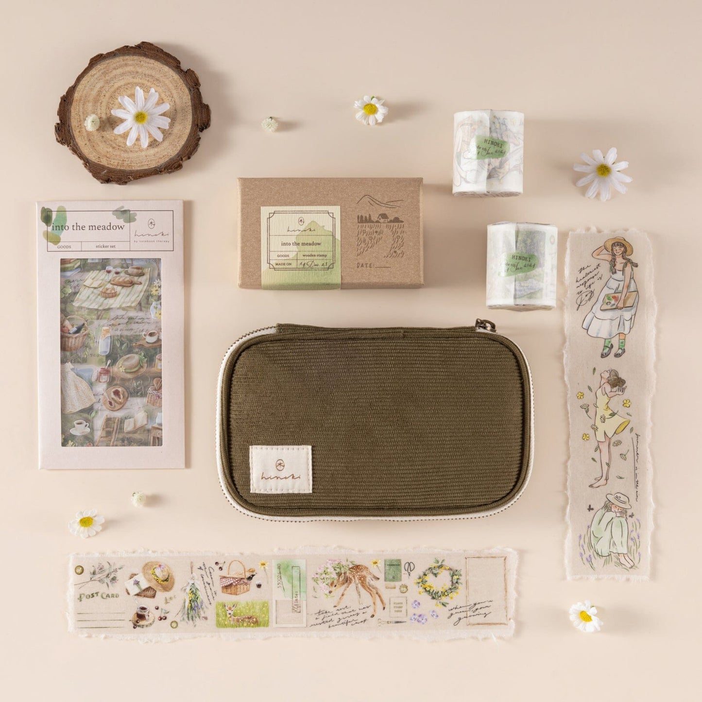 Hinoki - Forest Green Corduroy Pencil Case