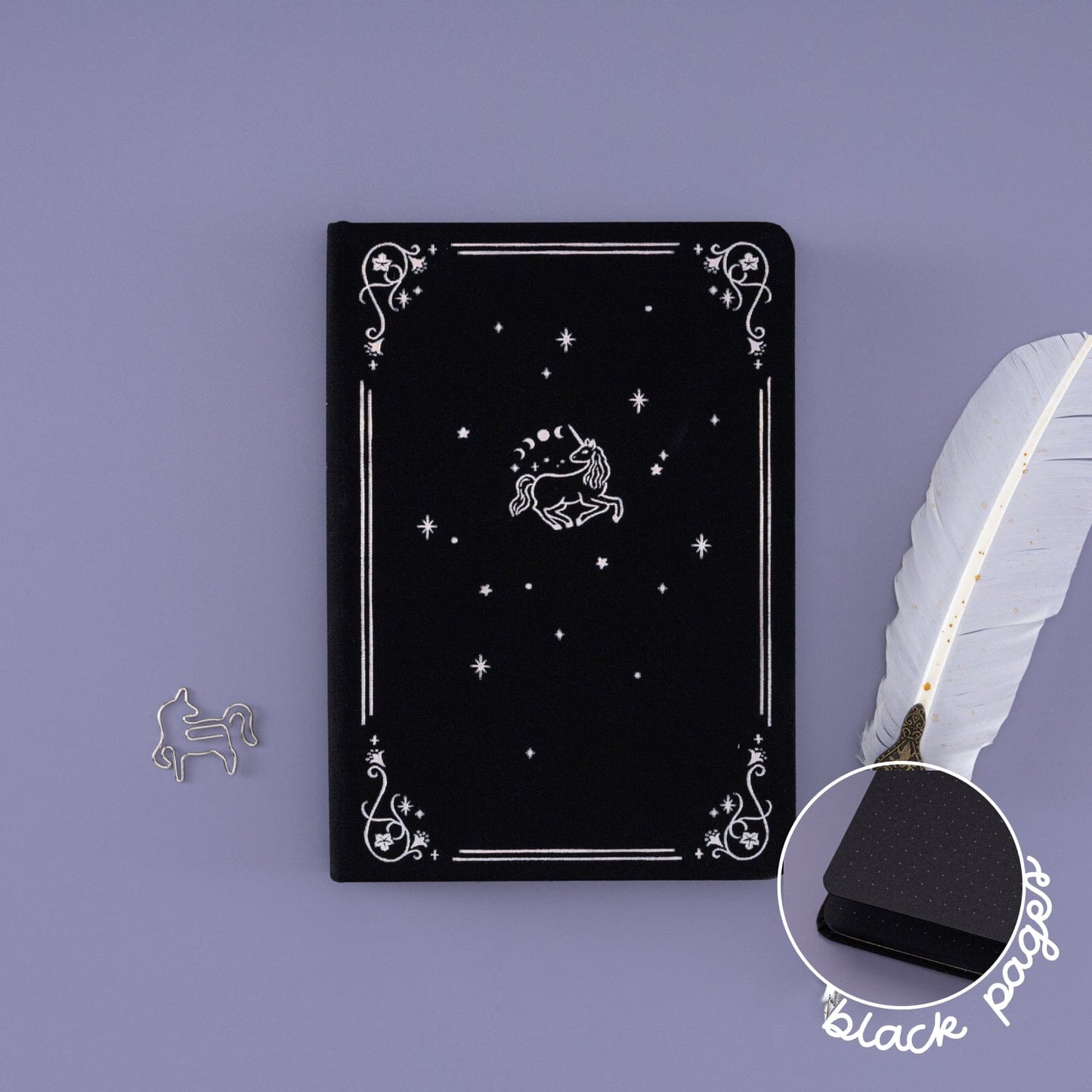 Tsuki ‘Lunar Unicorn’ Limited Edition Black Page Bullet Journal ☾