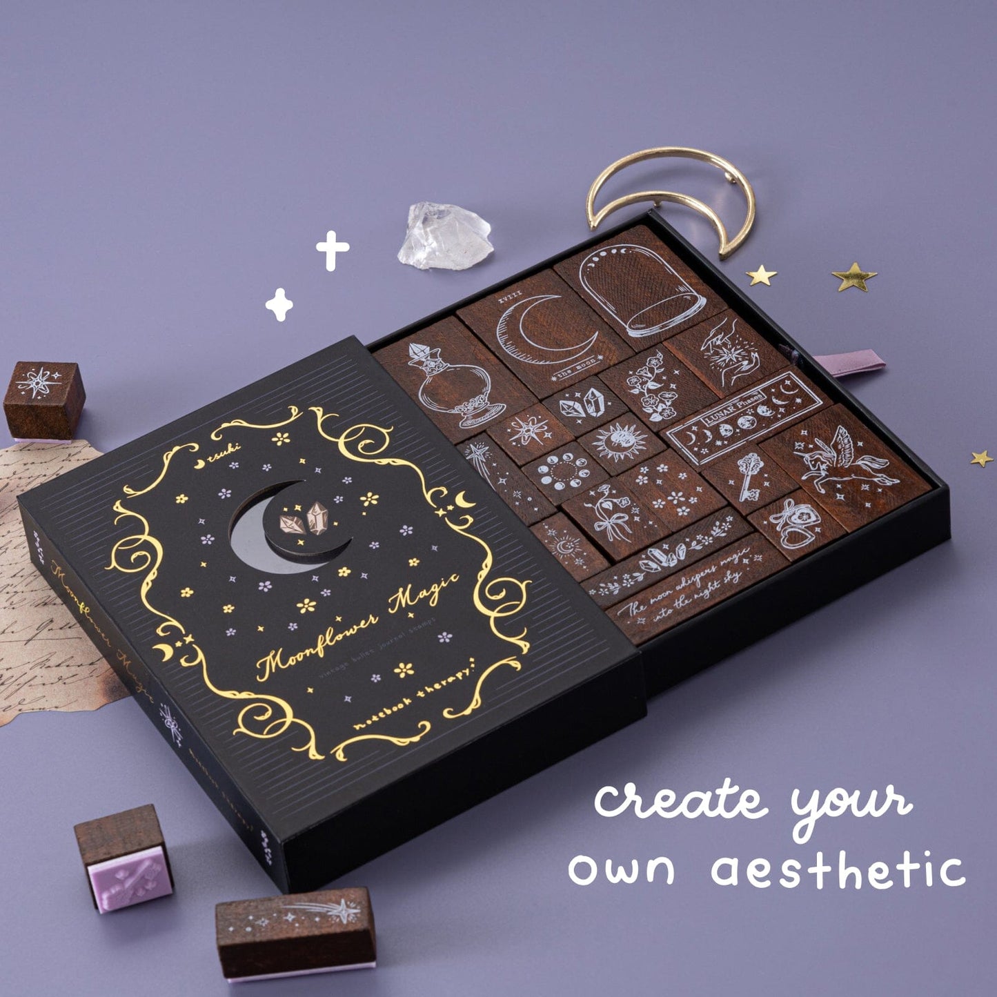 Tsuki ‘Moonflower Magic’ Bullet Journal Stamp Set ☾