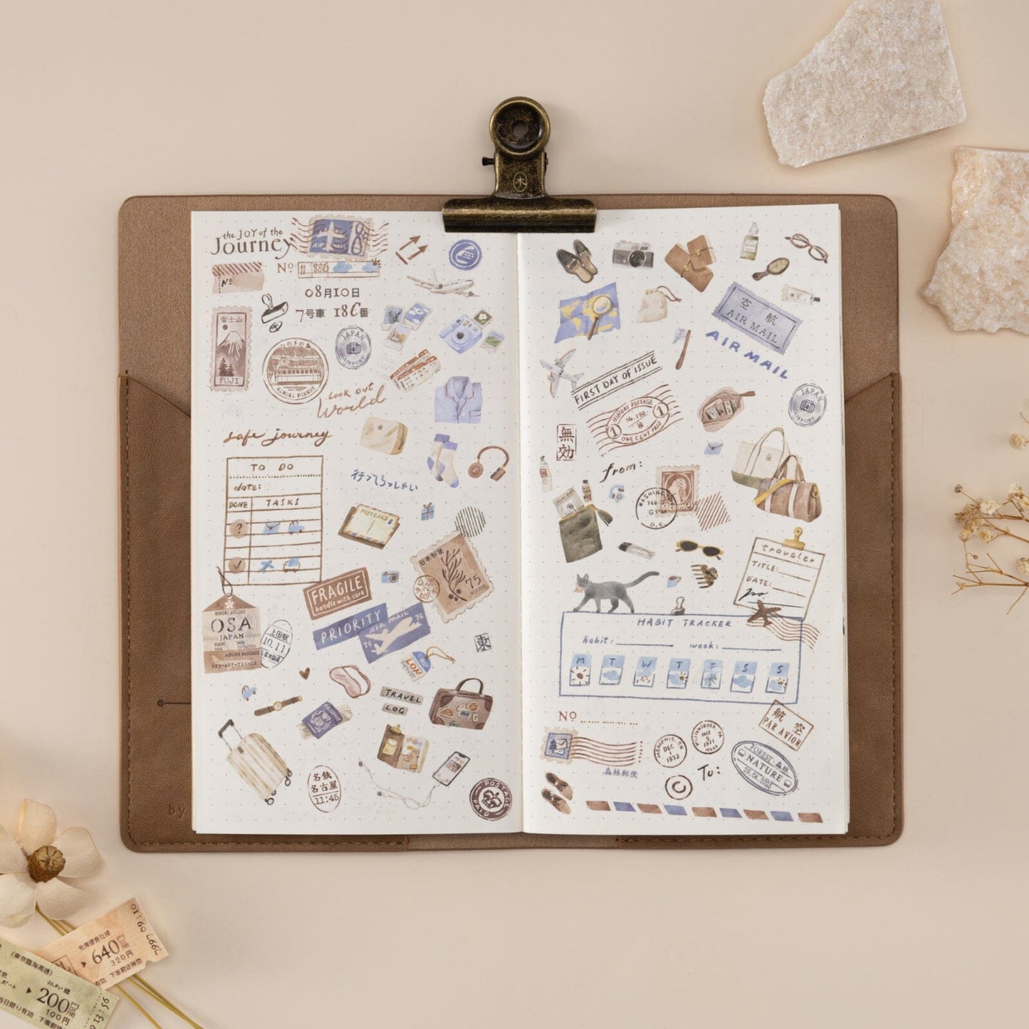 Hinoki - ‘Travel Essentials’ Print-On Sticker Set