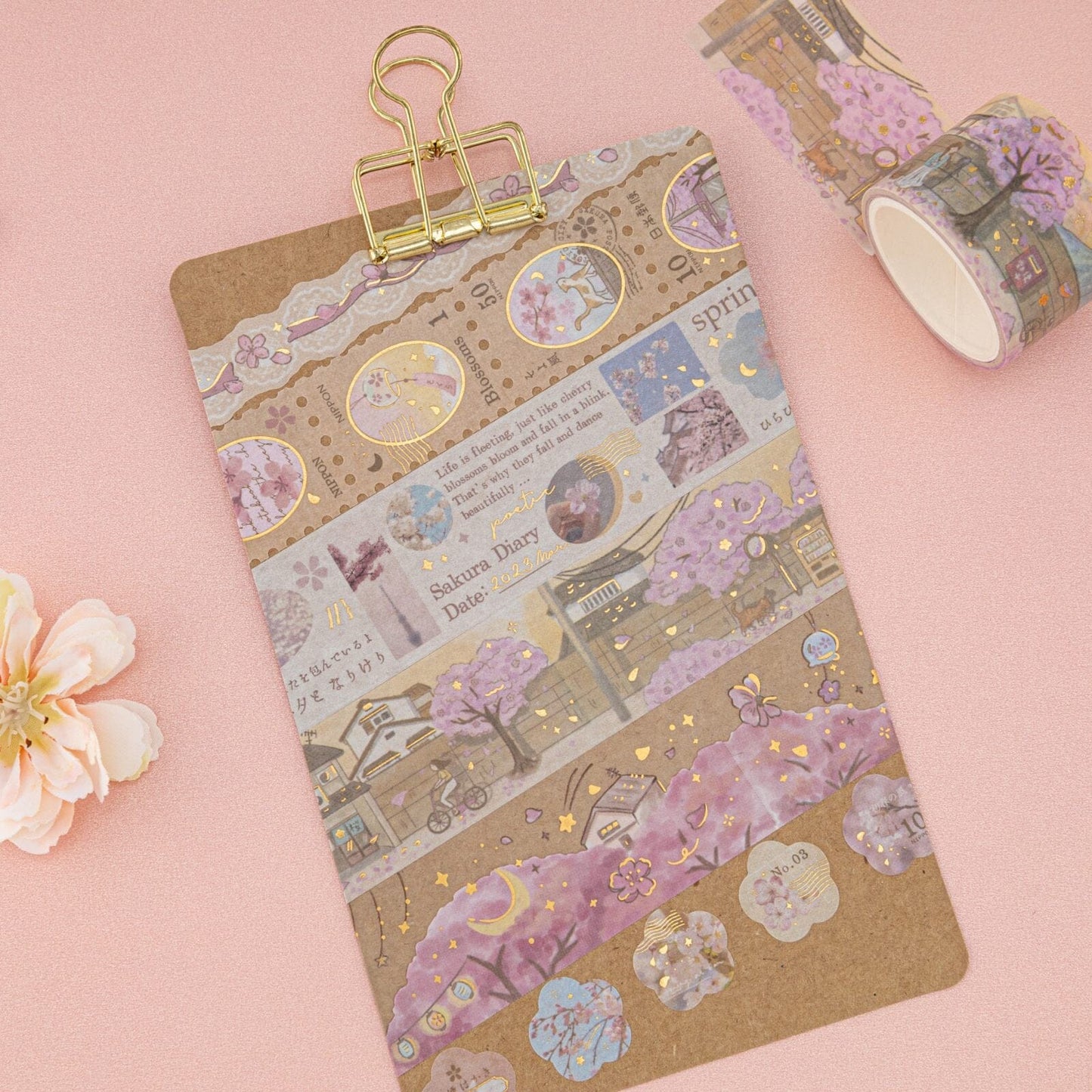 Tsuki ‘Sakura Breeze’ Washi Tape Set ☾