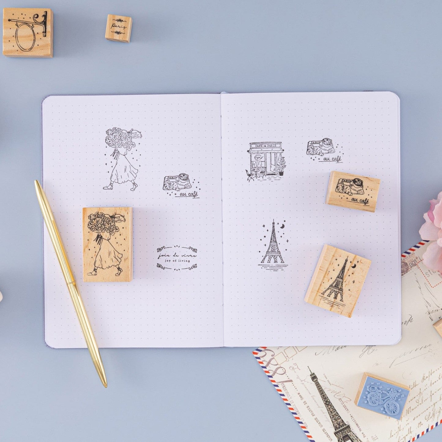 Tsuki ‘Journée à Paris’ Bullet Journal Stamp Set ☾