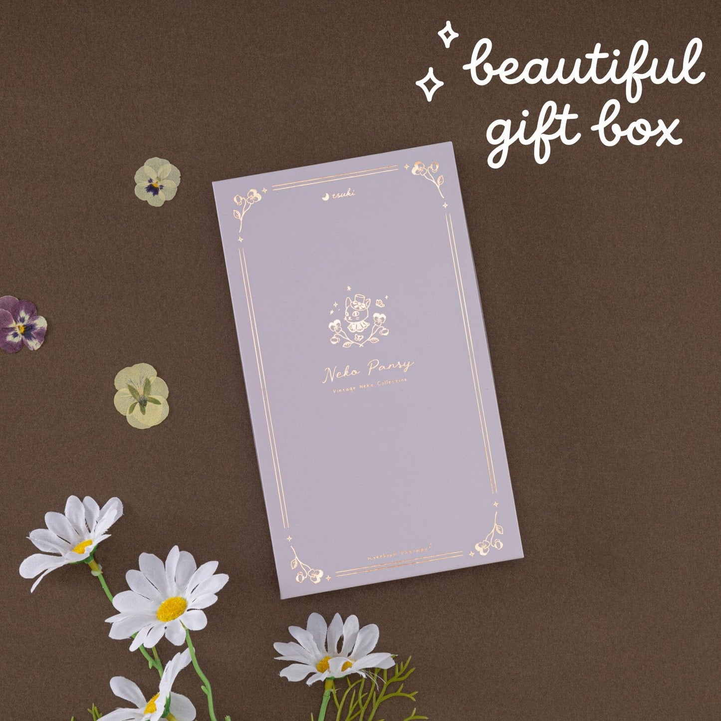 Tsuki ‘Neko Pansy’ Limited Edition Luxury Travel Notebook ☾