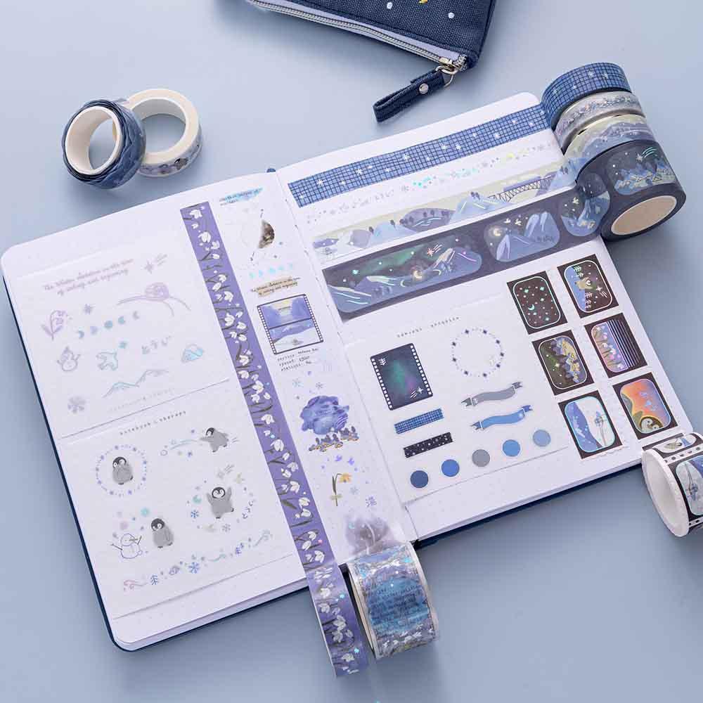 Tsuki ‘Dreams of Snow’ Holographic Washi Tape Set ☾