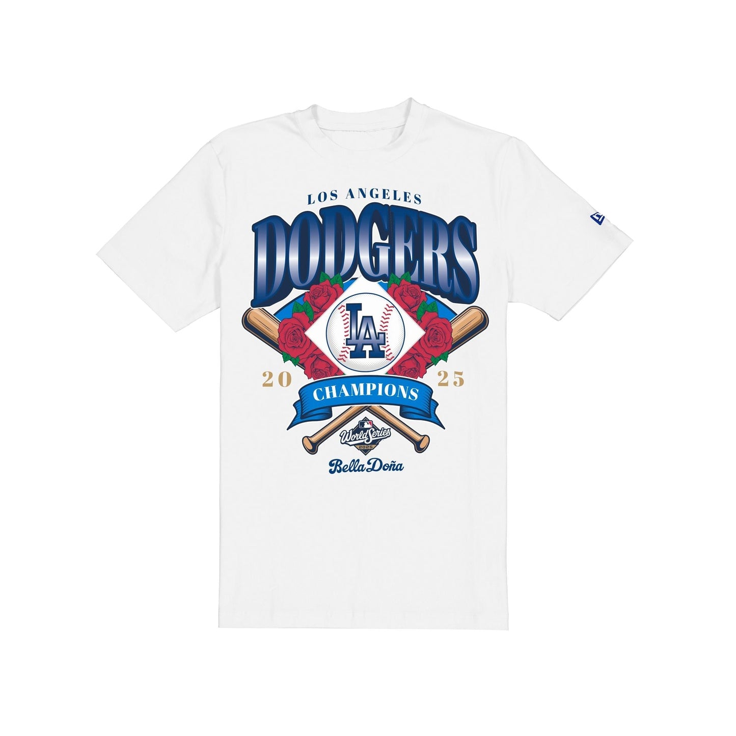 Bella Doña x Los Angeles Dodgers 2025 World Series Champions White T-Shirt