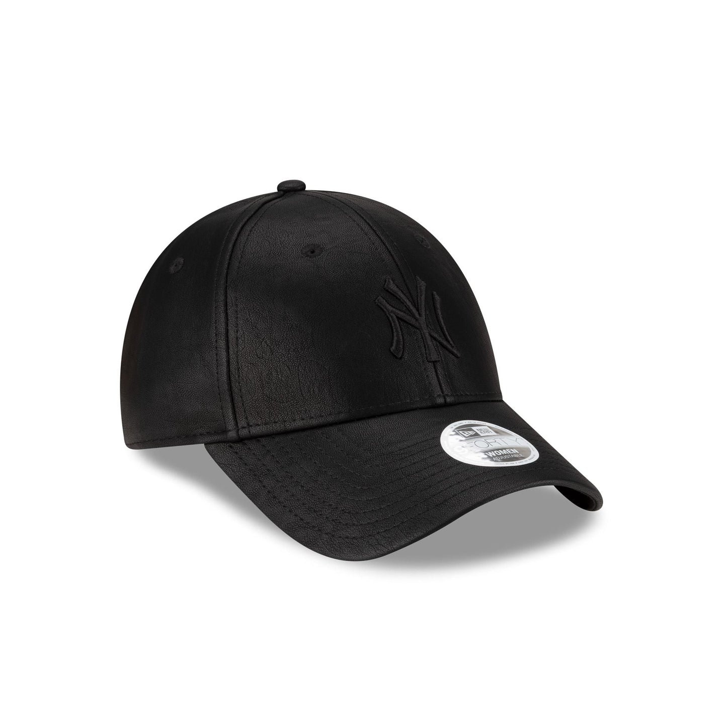 New York Yankees Faux Leather Women's Black 9FORTY Adjustable Hat