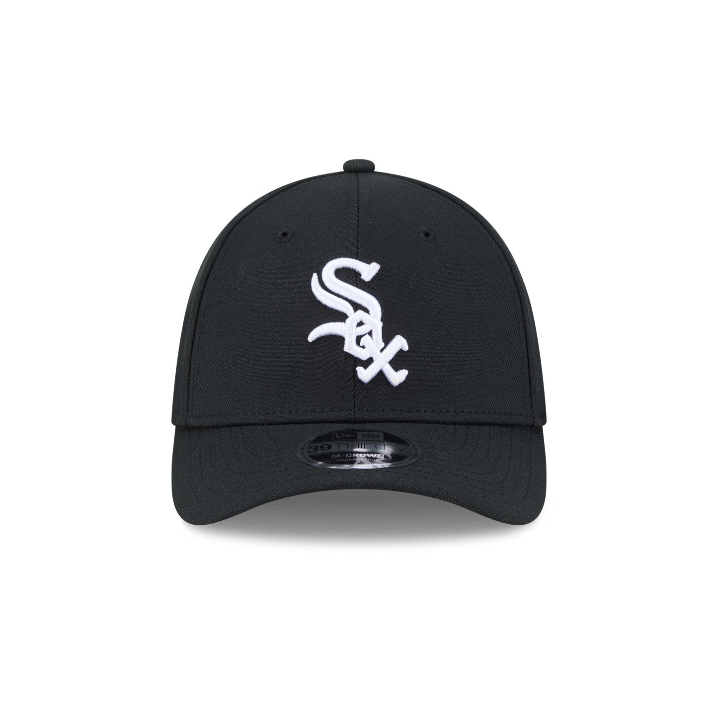 Chicago White Sox Black and White 39THIRTY M-Crown Stretch Fit Hat