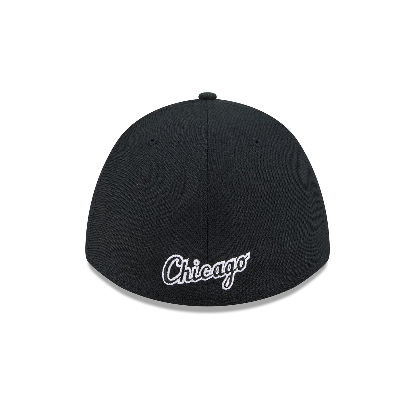 Chicago White Sox Black and White 39THIRTY M-Crown Stretch Fit Hat