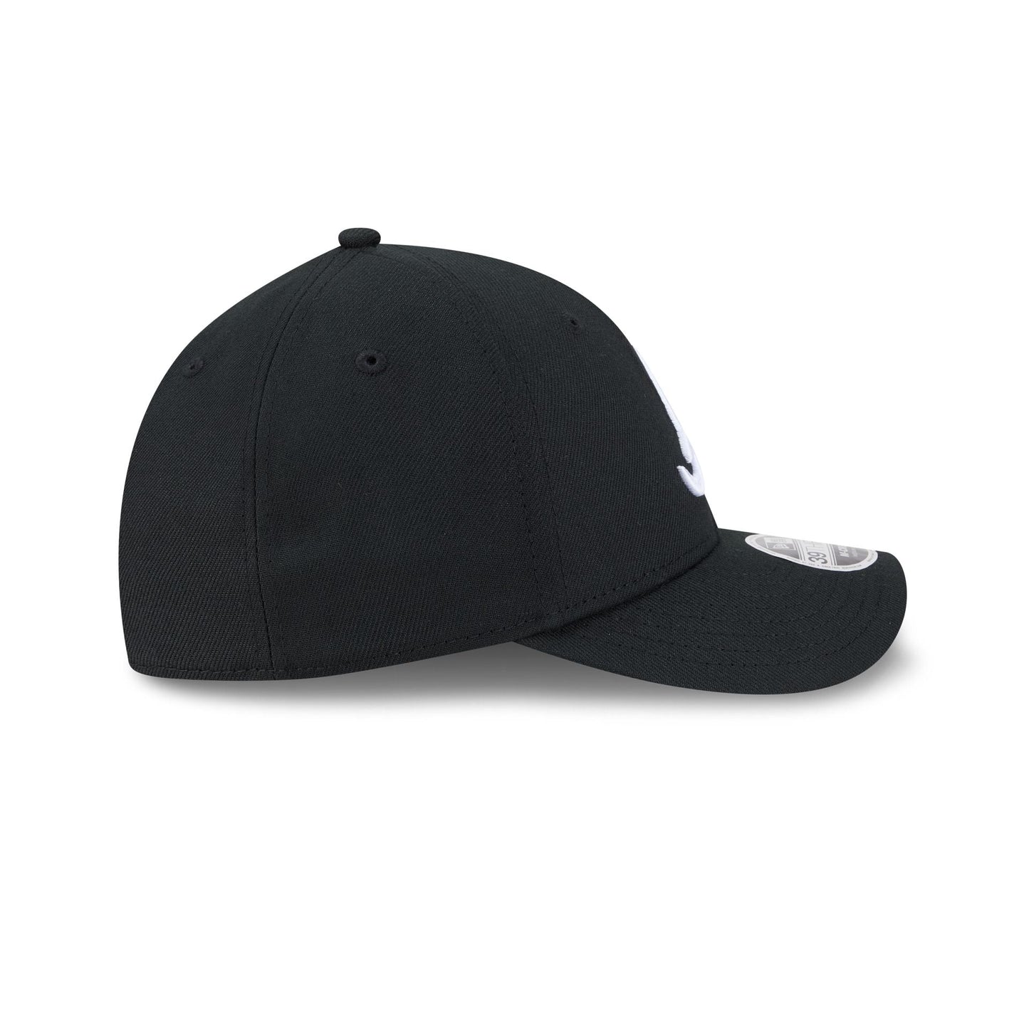 Atlanta Braves Black and White 39THIRTY M-Crown Stretch Fit Hat