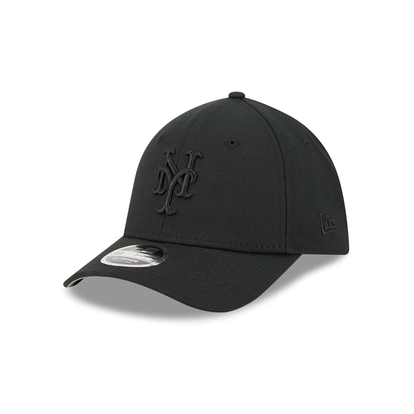 New York Mets Black and White 39THIRTY M-Crown Stretch Fit Hat