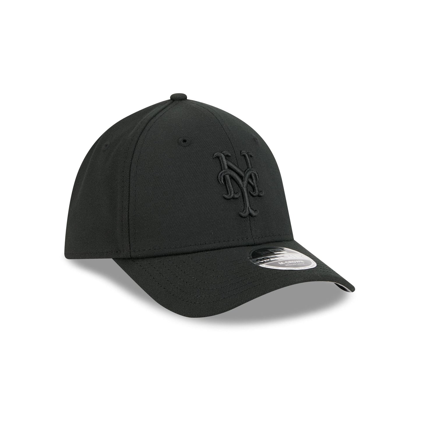 New York Mets Black and White 39THIRTY M-Crown Stretch Fit Hat
