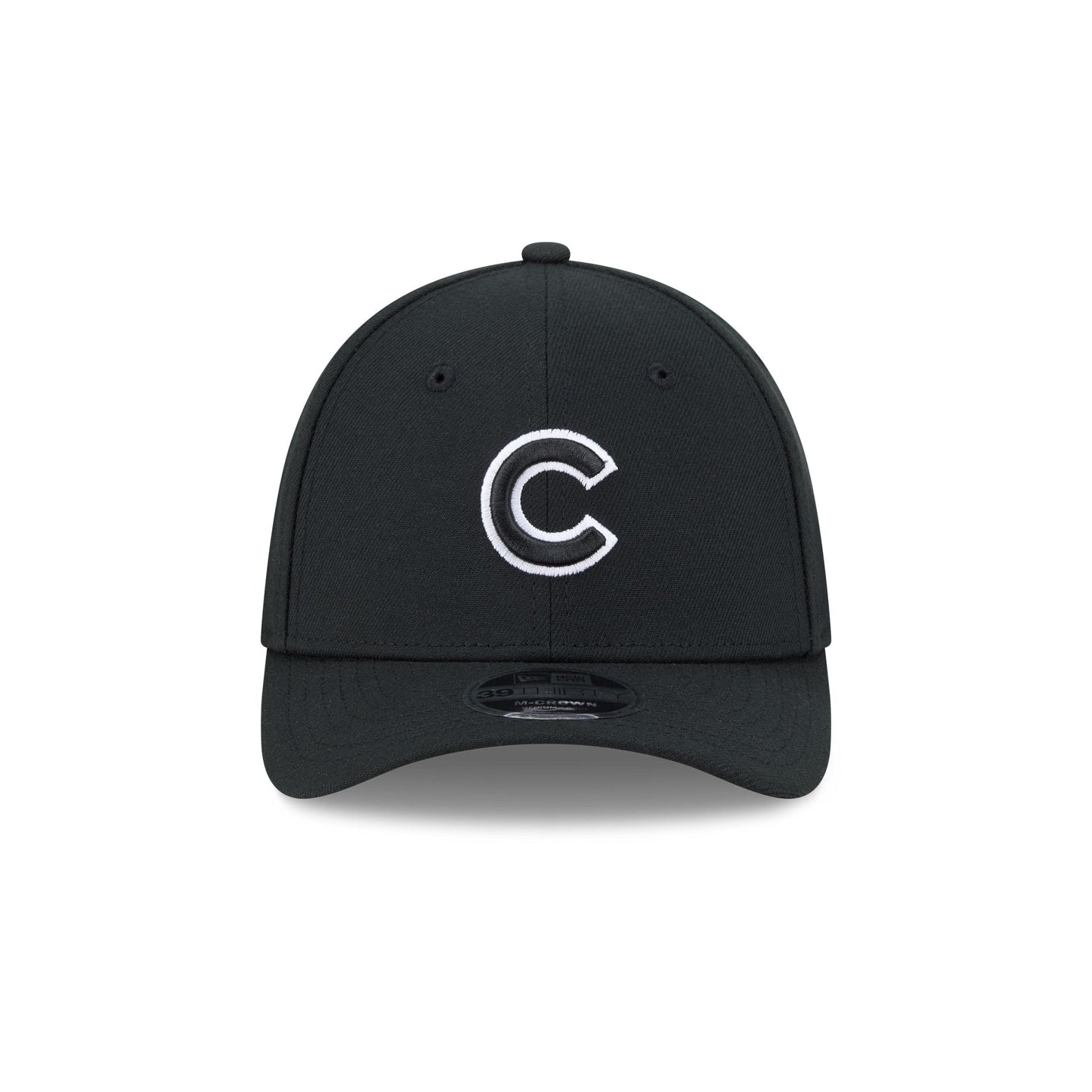 Chicago Cubs Black and White 39THIRTY M-Crown Stretch Fit Hat