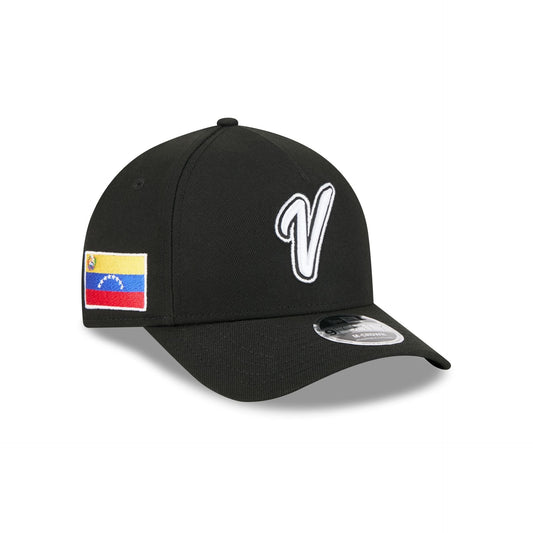 Venezuela World Baseball Classic Black and White 9FORTY M-Crown A-Frame Snapback Hat