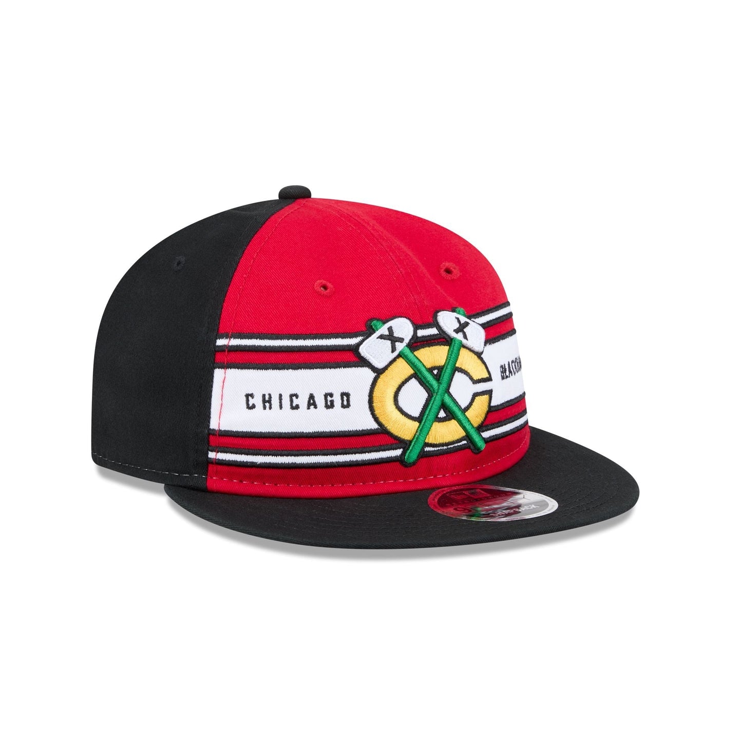 Chicago Blackhawks Team Stripes Retro Crown 9FIFTY Snapback Hat