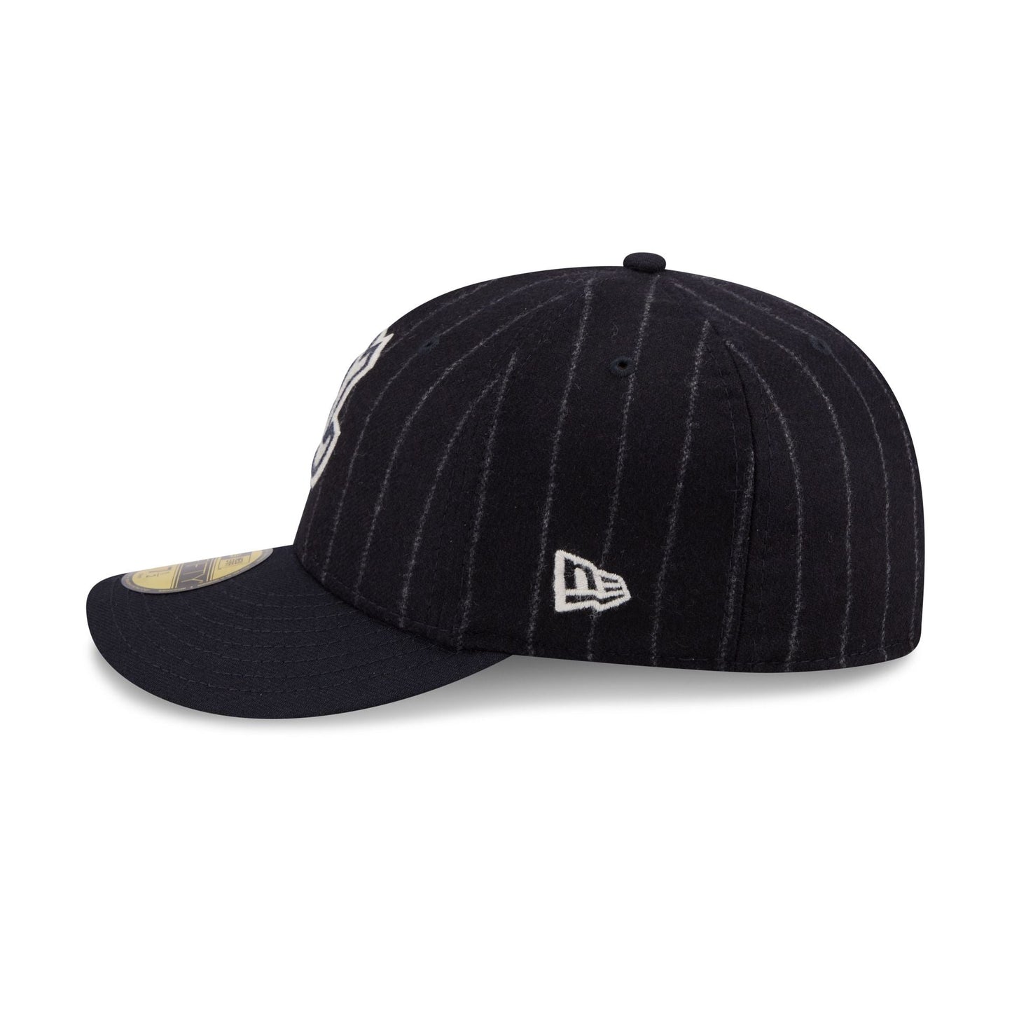 Atlanta Braves Pinstripe Merino & Cashmere Moon 59FIFTY Fitted Hat