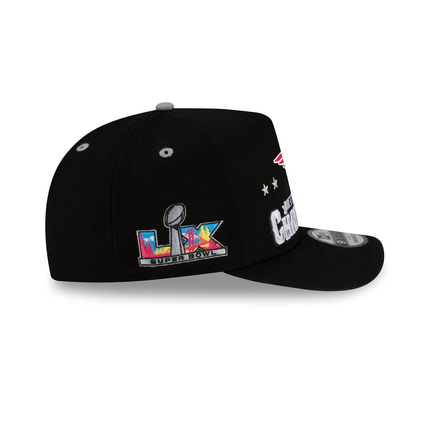 New England Patriots 2025-2026 Conference Champions Locker Room 9FIFTY A-Frame Snapback Hat