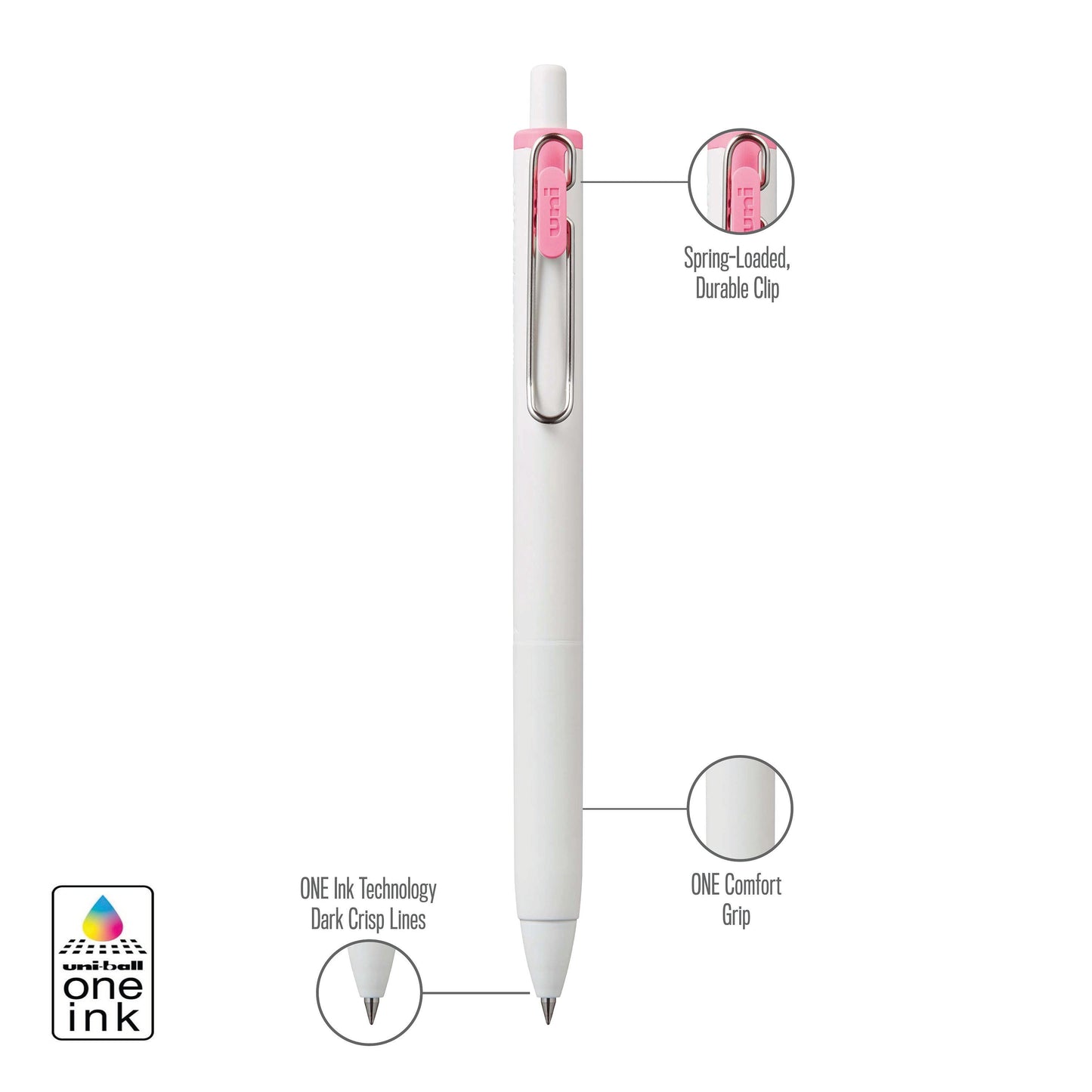 uniball™ ONE, Gel Pen, White Barrel
