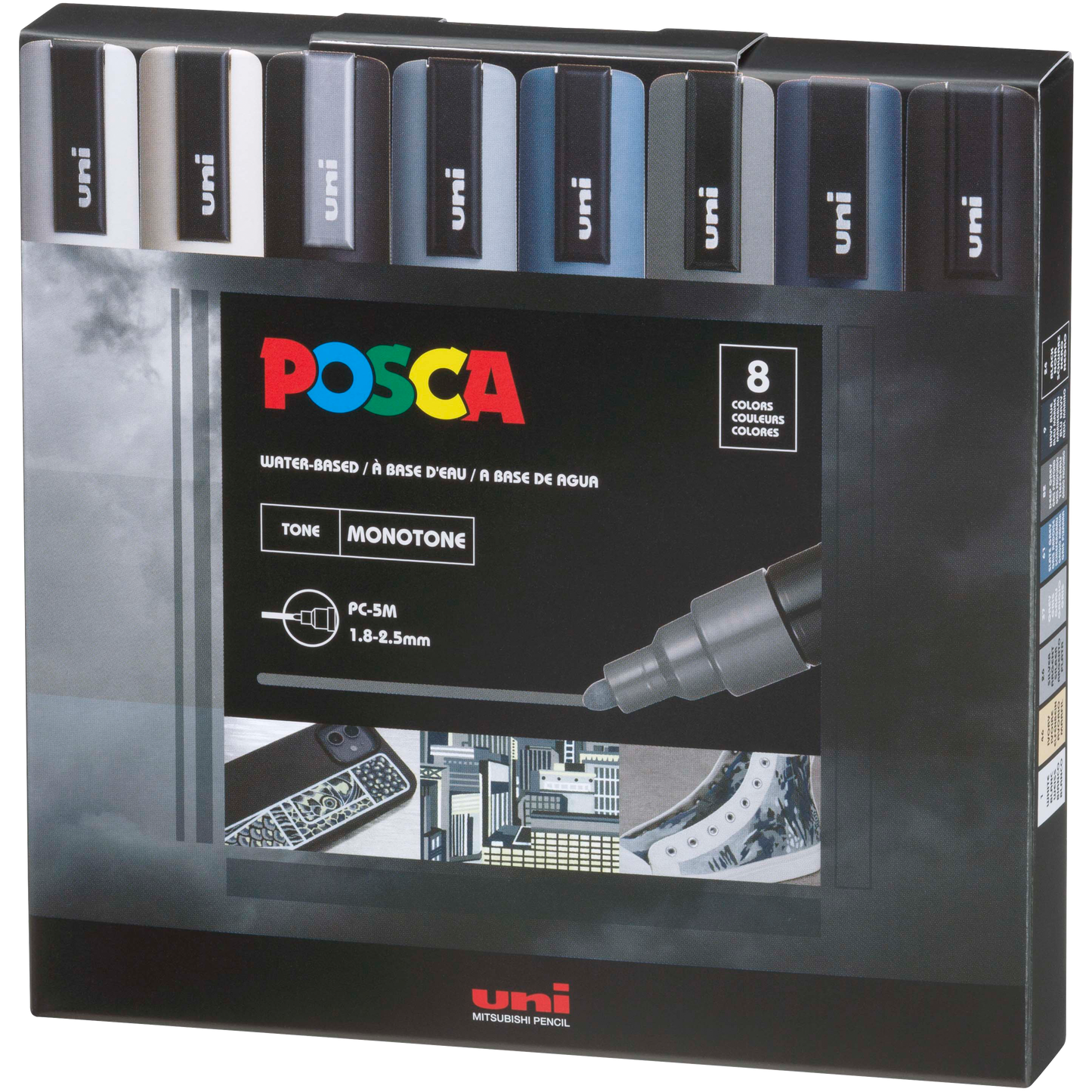 uni® POSCA® PC-5M, Monotone Water-Based Paint Markers (8 Pack)
