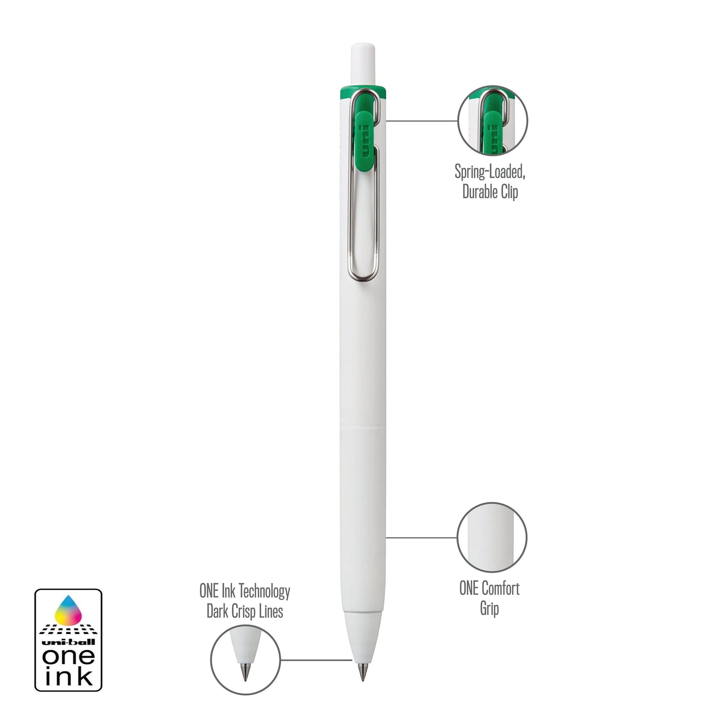 uniball™ ONE, Gel Pen, White Barrel