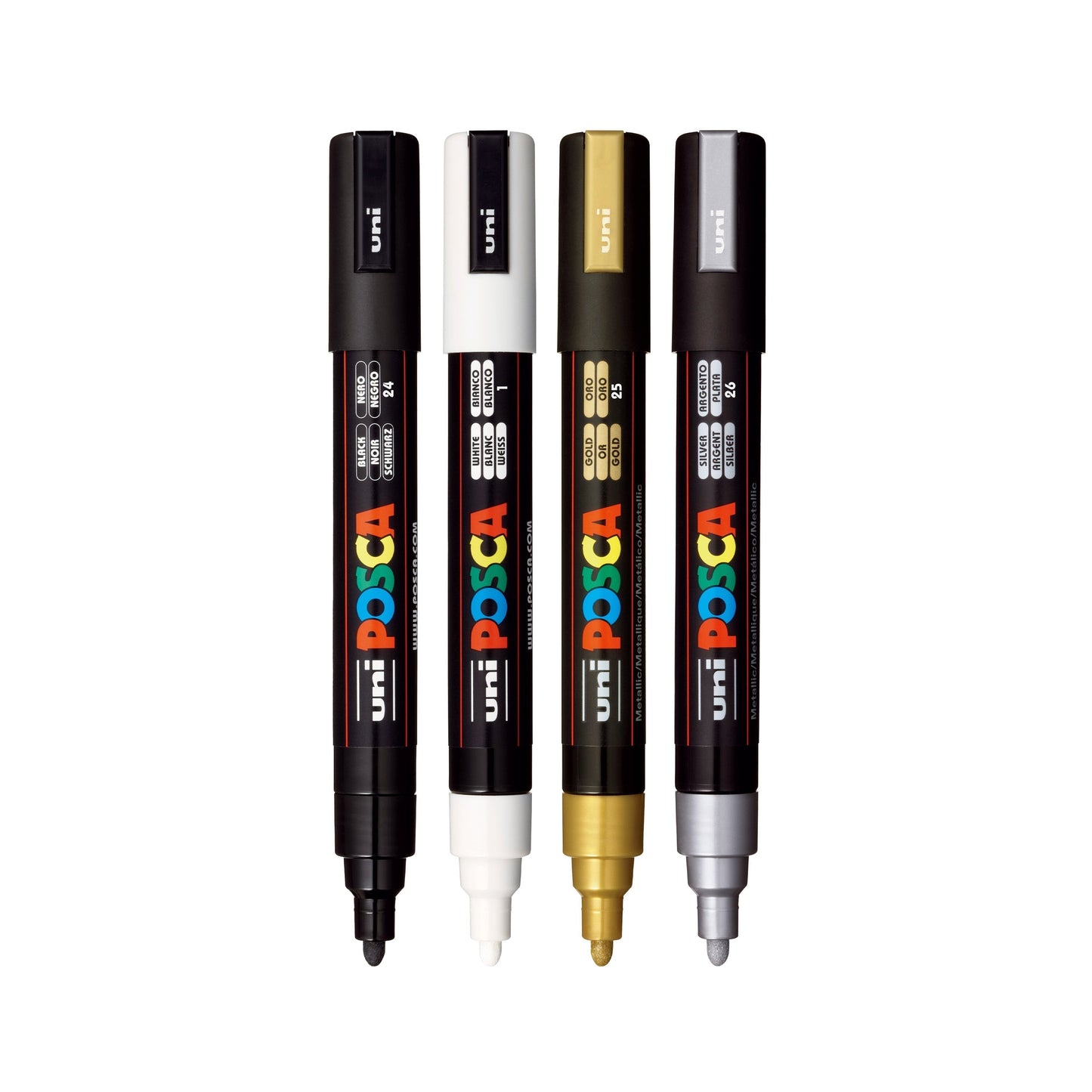uni® POSCA® PC-5M, Water-Based Paint Markers (4 Pack)