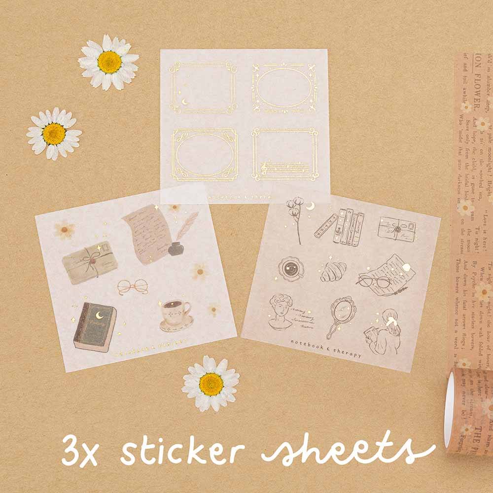Tsuki ‘Light Academia’ Washi Tape Set ☾