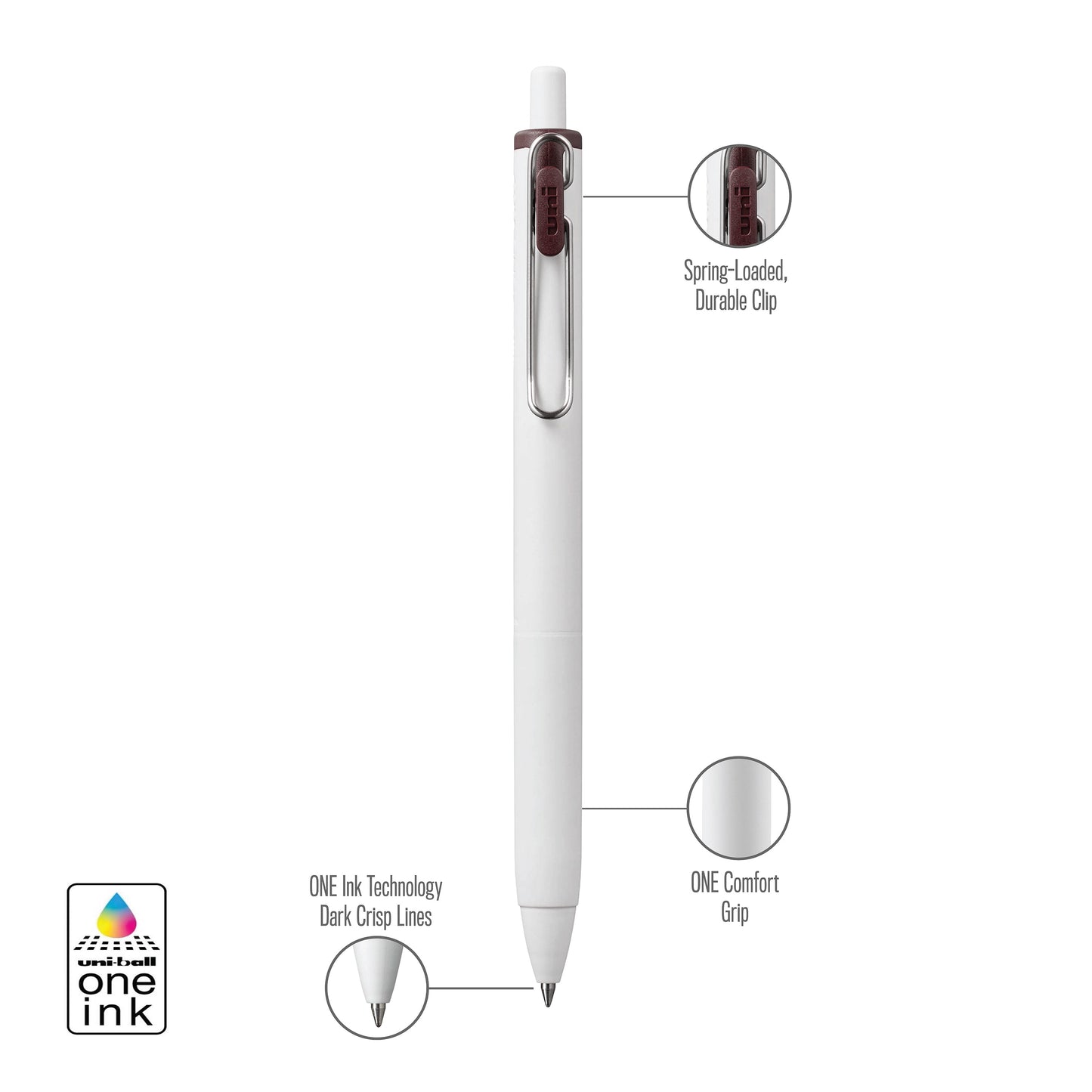 uniball™ ONE, Gel Pen, White Barrel