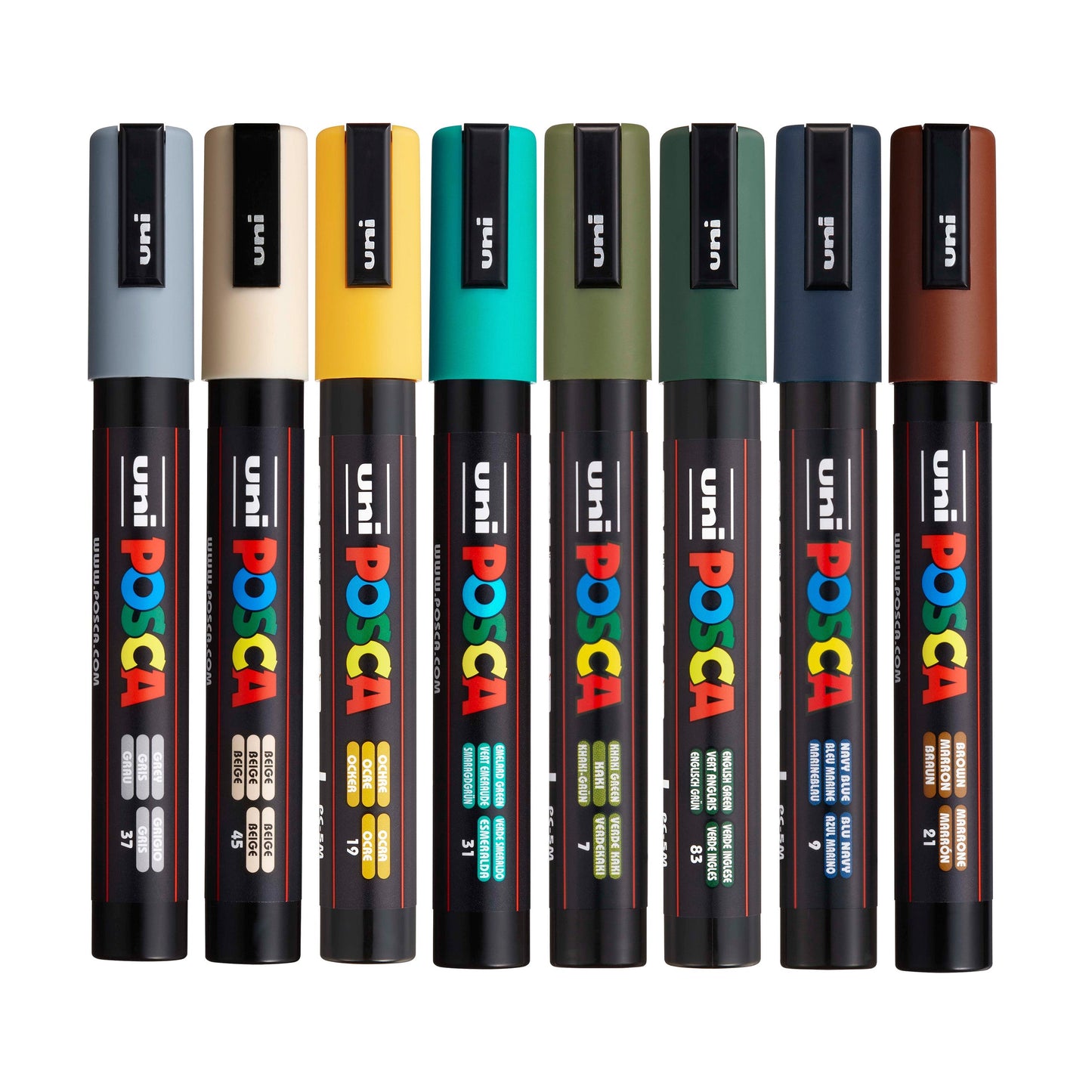 uni® POSCA® PC-5M, Earthtone Water-Based Paint Markers (8 Pack)