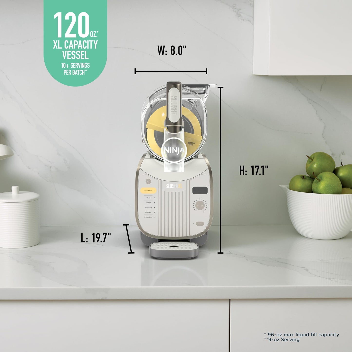 Ninja SLUSHi XL Smart Frozen Drink Maker, Slush Machine with SlushAssist Technology, 150 oz Capacity, Makes Sodas, Margaritas, Frappes