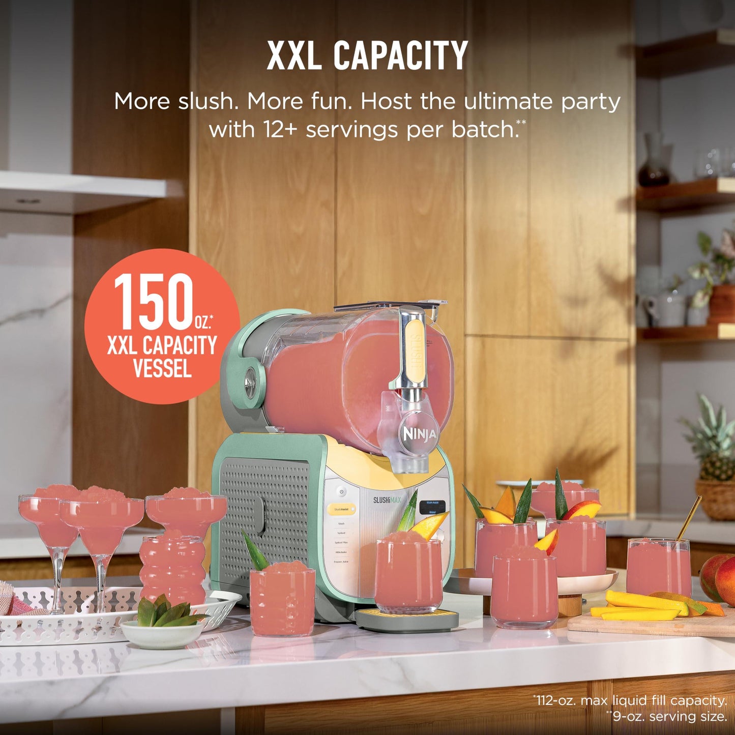 Ninja SLUSHi Max XXL Smart Frozen Drink Maker, 150 oz Party-Size Capacity, No Ice Needed, 6 Preset Programs, Keeps Ideal Temperature Texture