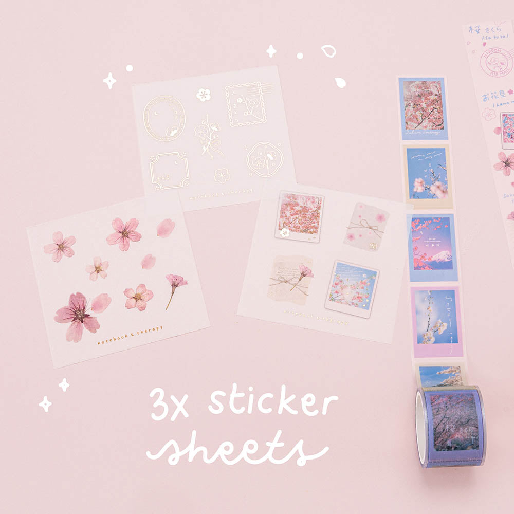Tsuki ‘Sakura Journey’ Vintage Journal Washi Tape Set ☾