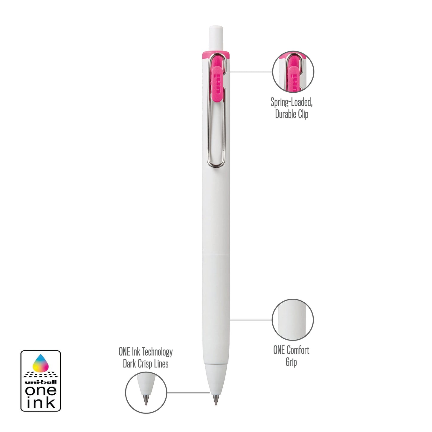 uniball™ ONE, Gel Pen, White Barrel