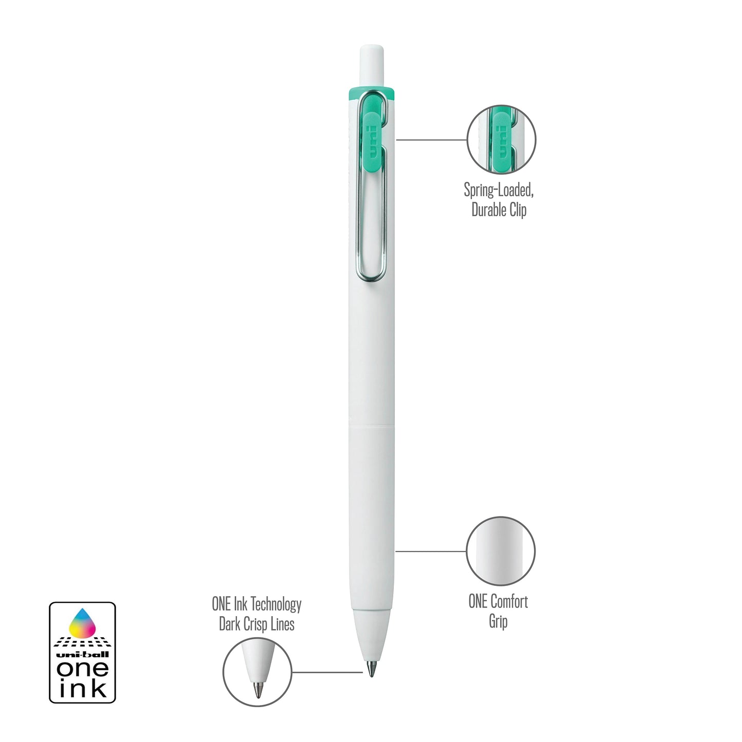 uniball™ ONE, Gel Pen, White Barrel