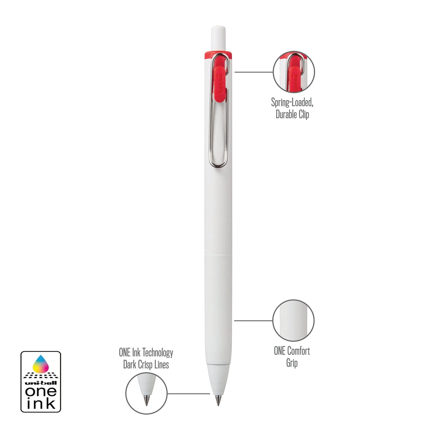 uniball™ ONE, Gel Pen, White Barrel
